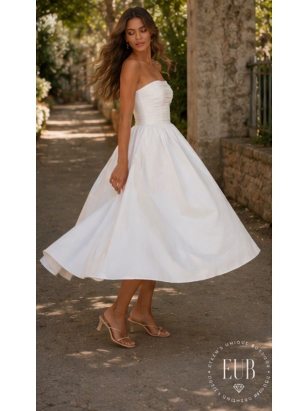 Reformation Lissa Convertible Organic Cotton Midi Dress Ivory NWT Size 8 - Picture 9 of 16